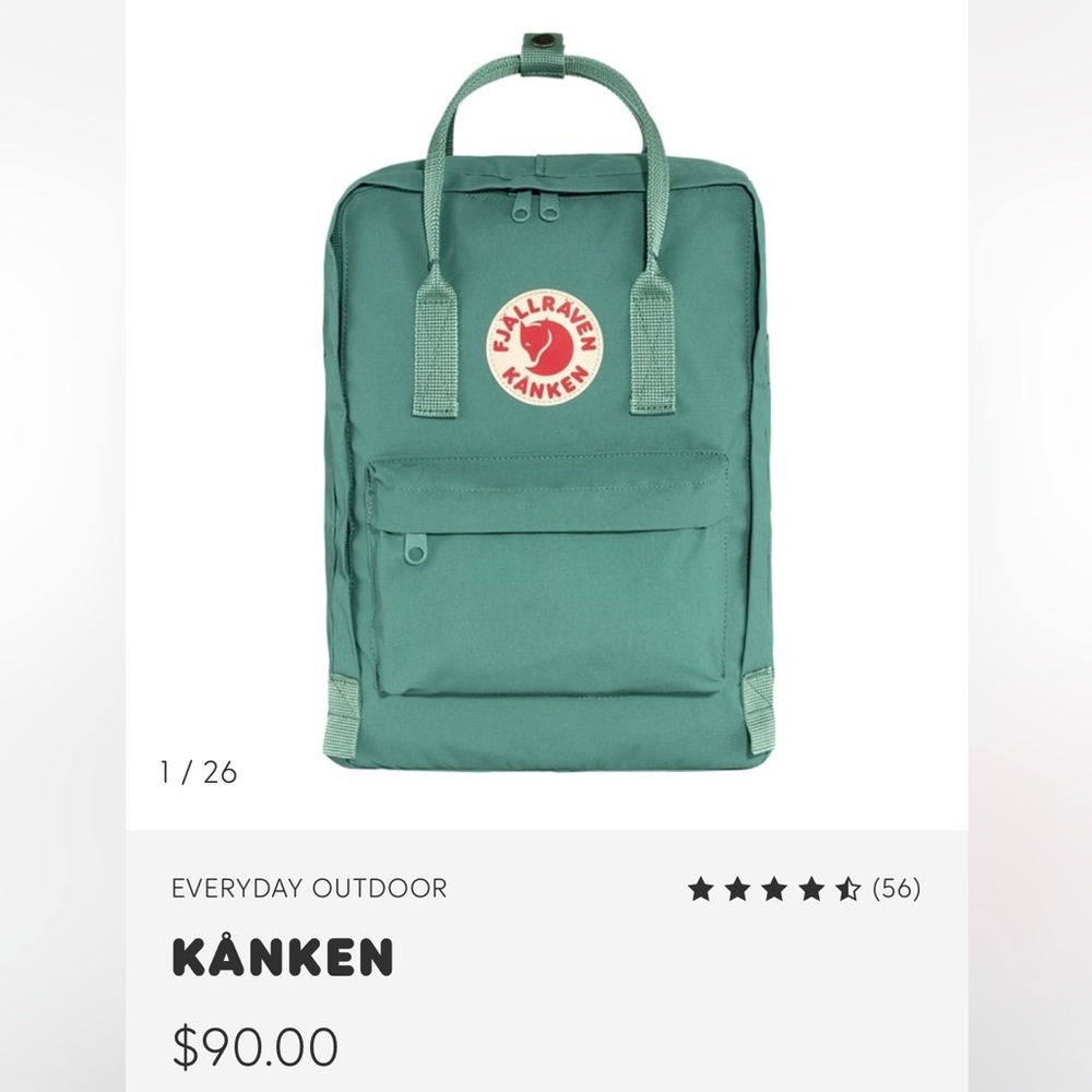 Fjallraven Kanken backpack in frost green